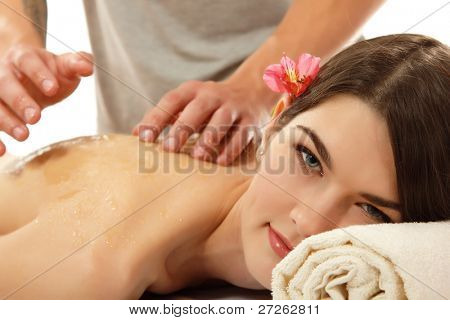 Massage Honig attraktive Teen Mädchen weiß