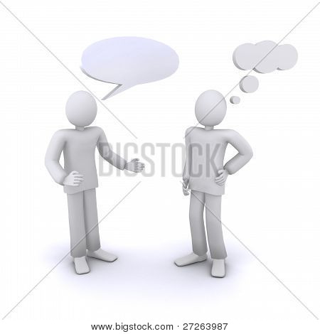 3D-s emberi kommunikáció, üres chat buborékok