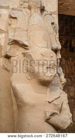 Temple Of Medinet Habu. Egypt, Luxor. The Mortuary Temple Of Ramesses Iii At Medinet Habu Is An Impo