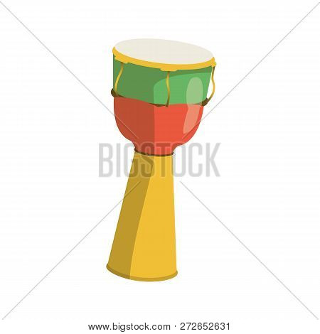 Djembe Flat Icon. African Music, Rhythm, Percussion. Musical Instruments Concept. Vector Illustratio