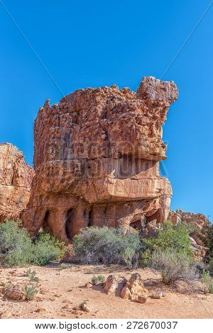 A Rock Formation, With Caves, At The Stadsaal Caves In The Cederberg Mountains In The Western Cape P