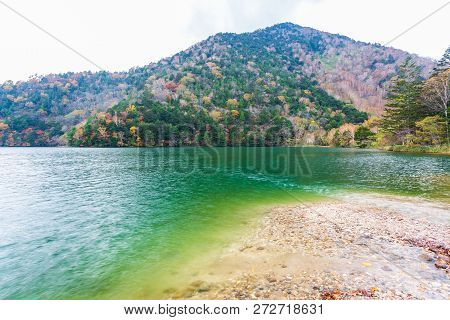 View Of Yuno Lake In Autumn Season At Nikko National Park, Nikko, Tochigi, Japan.