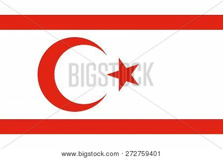 Flag Of Turkish Republic Of Northern Cyprus In Official Rate And Colors Vector