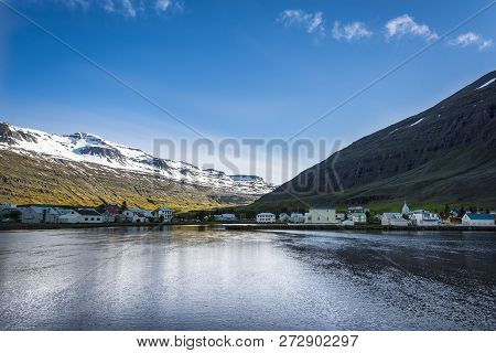Seydisfjordur Is Small And Beautiful Village In The Eastfjords Of Iceland