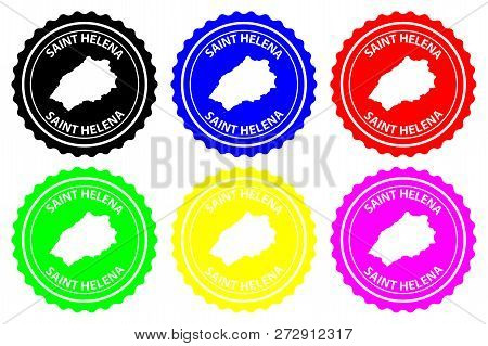 Saint Helena - Rubber Stamp - Vector, Saint Helena Island Map Pattern - Sticker - Black, Blue, Green