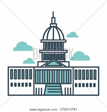 Capitol Building Of Usa Main Monument Of Governmental Importance