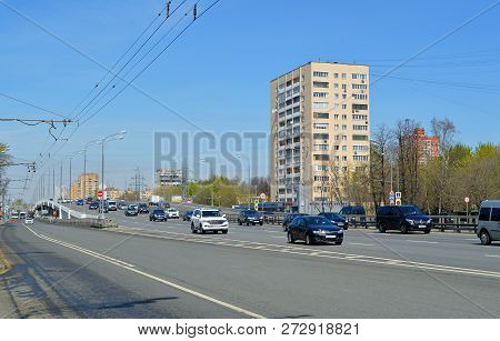 Moscow, Russia - May, 2017: Leningradskoe Shosse (leningrad Highway), Golovinsky Overpass