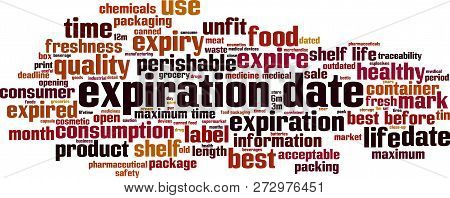 Expiration Date Word Cloud Concept. Vector Illustration On White