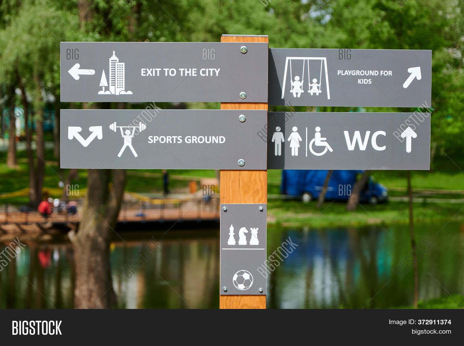 Sign Directions Park. Image & Photo (Free Trial) | Bigstock