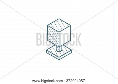 Tree Isometric Icon. 3d Line Art Technical Drawing. Editable Stroke Vector