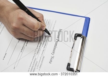 Filling And Signing Interest Promissory Note Document