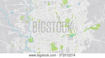 Urban Vector City Map Of Aguascalientes, Mexico