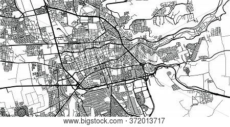 Urban Vector City Map Of Santiago De Queretaro, Mexico