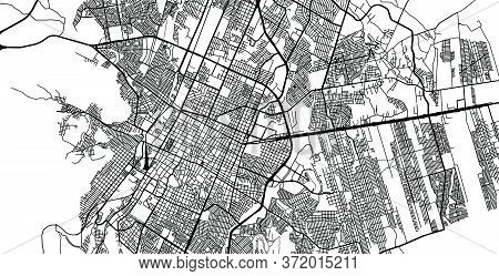 Urban Vector City Map Of Saltillo, Mexico