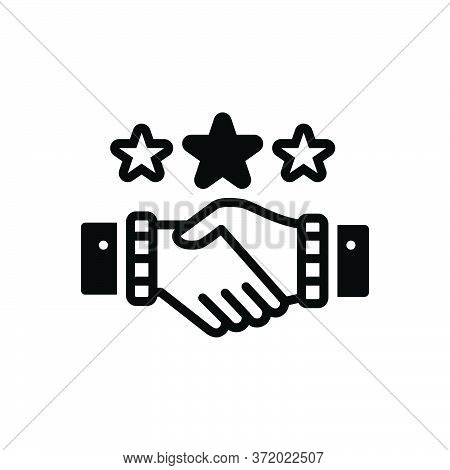 Black Solid Icon For Partnership Copartnership  Teamwork Handshake Complicity