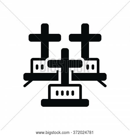 Black Solid Icon For Cemeteries Graveyard Sheol Sepulcher Mausoleum
