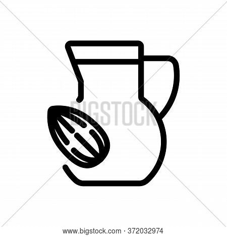 Almond Drink Carafe Icon Vector. Almond Drink Carafe Sign. Isolated Contour Symbol Illustration