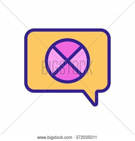 Renunciation Mark In Quote Frame Icon Vector. Renunciation Mark In Quote Frame Sign. Color Symbol Il