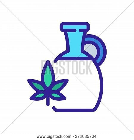 Cannabis Oil In Carafe Icon Vector. Cannabis Oil In Carafe Sign. Color Symbol Illustration