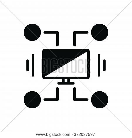 Black Solid Icon For Cobol Application Technology Mointor Programming
