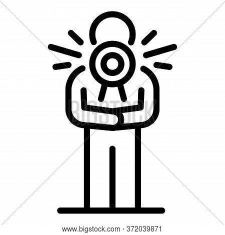 Person With A Megaphone Icon. Outline Person With A Megaphone Vector Icon For Web Design Isolated On