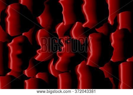 Abstract Red Colour Shapes Arranged Irregularly Ideal For Using As A Texture Or Background.