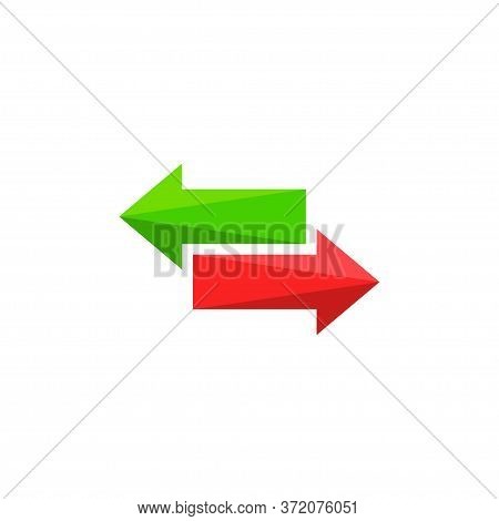Arrow Left And Right In Flat Style. Vector Issolated Illustration For Web