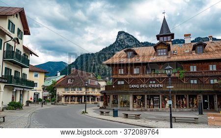 City Center And Historic District Of Oberammergau In Bavaria Germany - Oberammergau, Germany - May 2