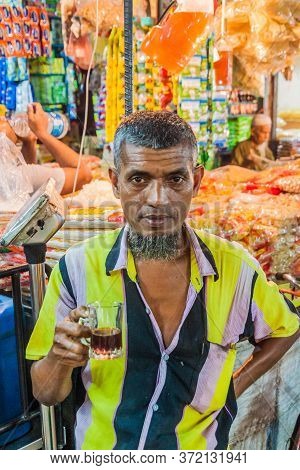 Khulna, Bangladesh - November 12, 2016: Local Man At A Market In Khulna, Bangladesh