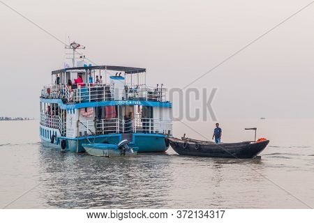 Pasur, Bangladesh - November 13, 2016: M. V. Dinghy Ship Of The Bengal Tours Ltd. During Sundarbans 