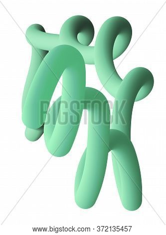 Fluid Wavy Shape Gradient Background For Poster Banner Or Flyer. Liquid 3d Futuristic Style. Green C