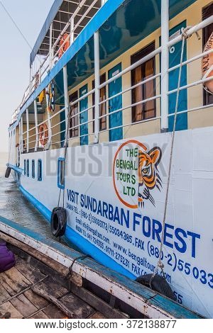 Pasur, Bangladesh - November 13, 2016: Detail Of M. V. Dinghy Ship Of The Bengal Tours, Bangladesh
