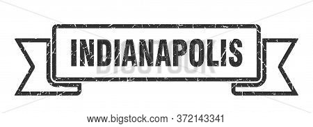 Indianapolis Ribbon. Black Indianapolis Grunge Band Sign