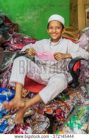 Khulna, Bangladesh - November 17, 2016: Muslim Boy In Khulna Bangladesh