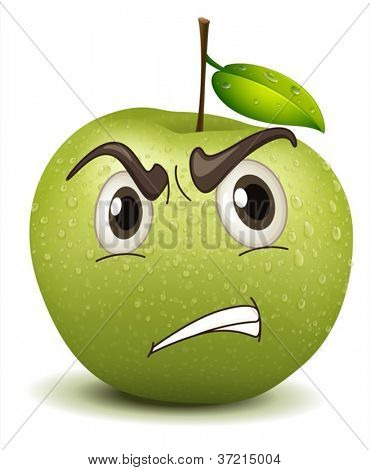 smiley arrabbiati apple illustrazione su un bianco