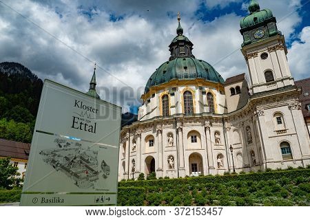 Ettal Abbey, Called Kloster Ettal, A Monastery In The Village Of Ettal, Bavaria - Ettal, Germany - M