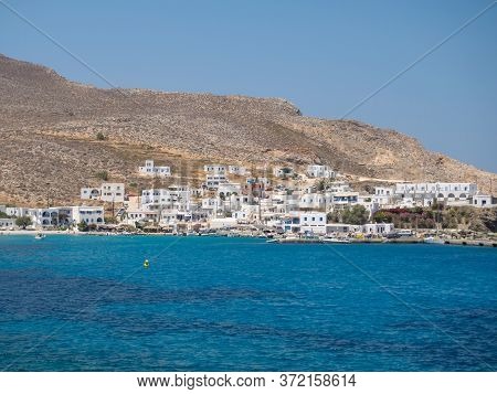 The Port Of Folegandros Island In Greece