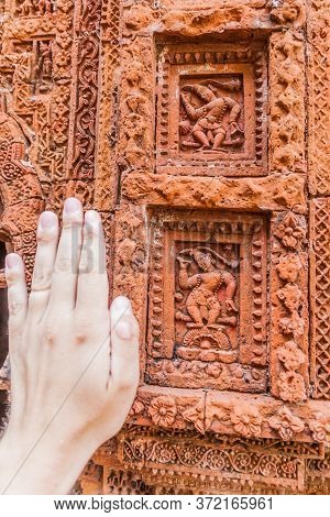 Terracotta Panels And A Human Handat Govinda Temple In Puthia Village, Bangladesh