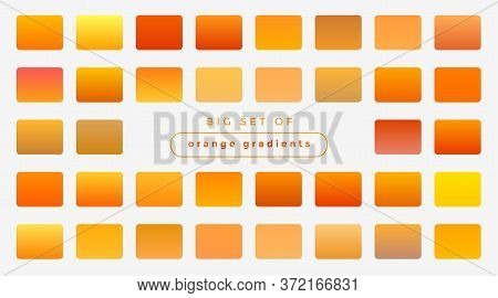 Set Of Bright Orange And Yellow Gradients Design Vector Illustration
