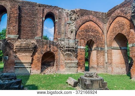 Ruins Of Ancient Darasbari Darashbari Mosque In Sona Masjid Area, Bangladesh