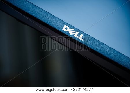 London, United Kingdom - Feb 28, 2014: Dell Computers Logotype On The Modern Ips Business Graphic Wi