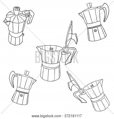 Isolated Coffee Maker Vector Illustration Elements Pattern