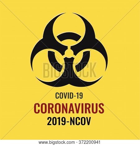 Stop Coronavirus Banner Isolated Yellow Background With Gradient Mesh, Vector Illustration