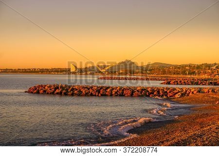 Beach In Cagnes Sur Mer, South Of France