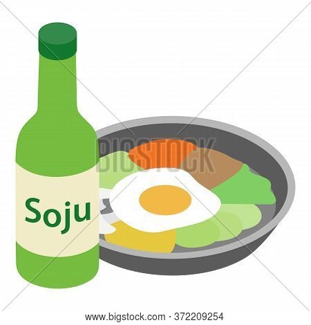 Bibimbap Icon. Isometric Illustration Of Bibimbap Vector Icon For Web