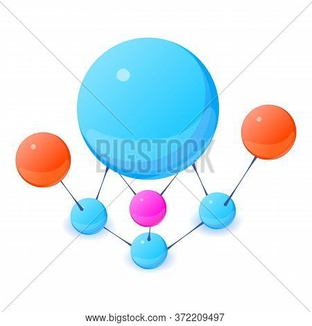 Molecule Model Icon. Isometric Illustration Of Molecule Model Vector Icon For Web