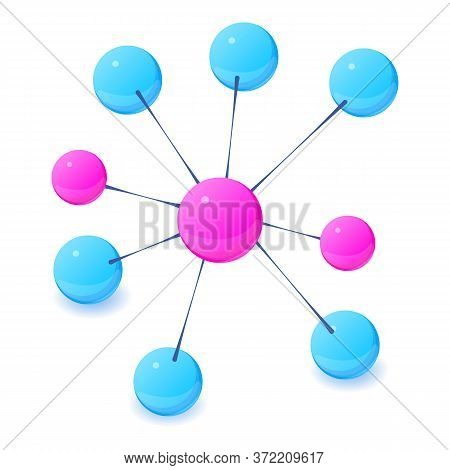 Molecule Icon. Isometric Illustration Of Molecule Vector Icon For Web