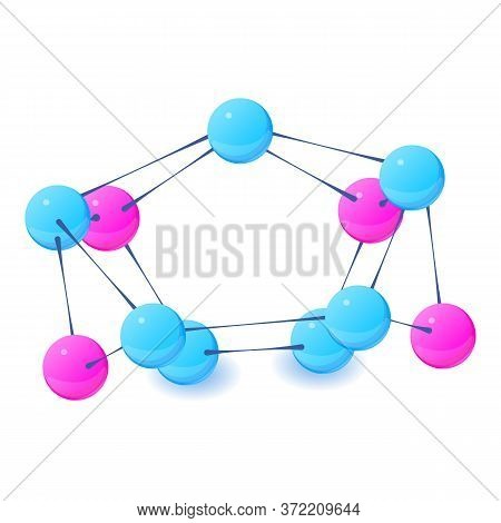 Complex Molecule Icon. Isometric Illustration Of Complex Molecule Vector Icon For Web