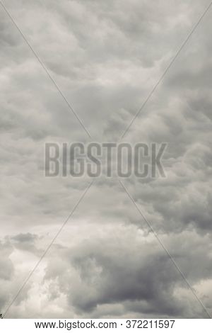 Dark Clouds On Sky Before Rainy And Storm - Image