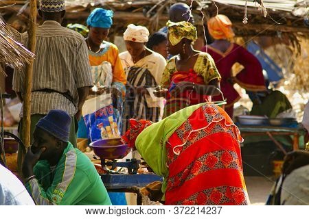 Senegal, Africa - Marsch Circa, 2016. Scene Life In The Village Market, Authentic Place And Behaviou
